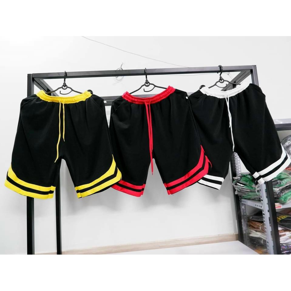 Quần short thun unisex form rộng bóng chày Chữ V lửng nam nữ