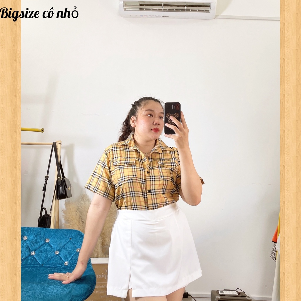 ÁO SƠ MI NỮ BIGSIZE TAY NGẮN,ÁO SƠ MI KIỂU burberry MÃ BBR