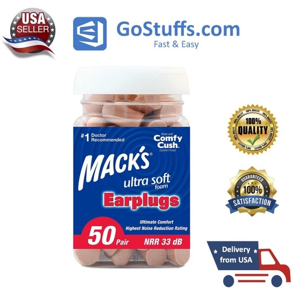 Nút bịt tai Mack's chống ồn - Mack's Ultra Soft Foam Earplugs, 50 Pair