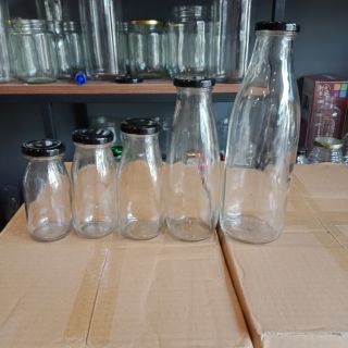 Combo 10 Chai thủy tinh 250ml nắp đen