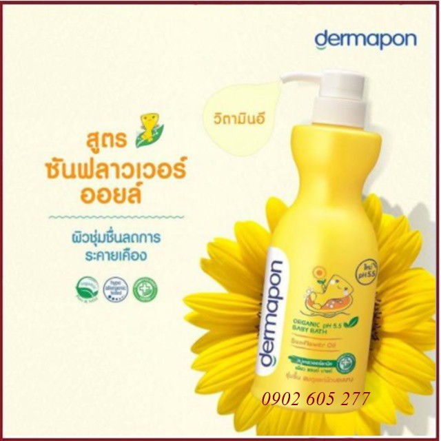 [Hàng chính hãng] Sữa tắm gội toàn thân cho bé Dermapon Thái Lan 480ML