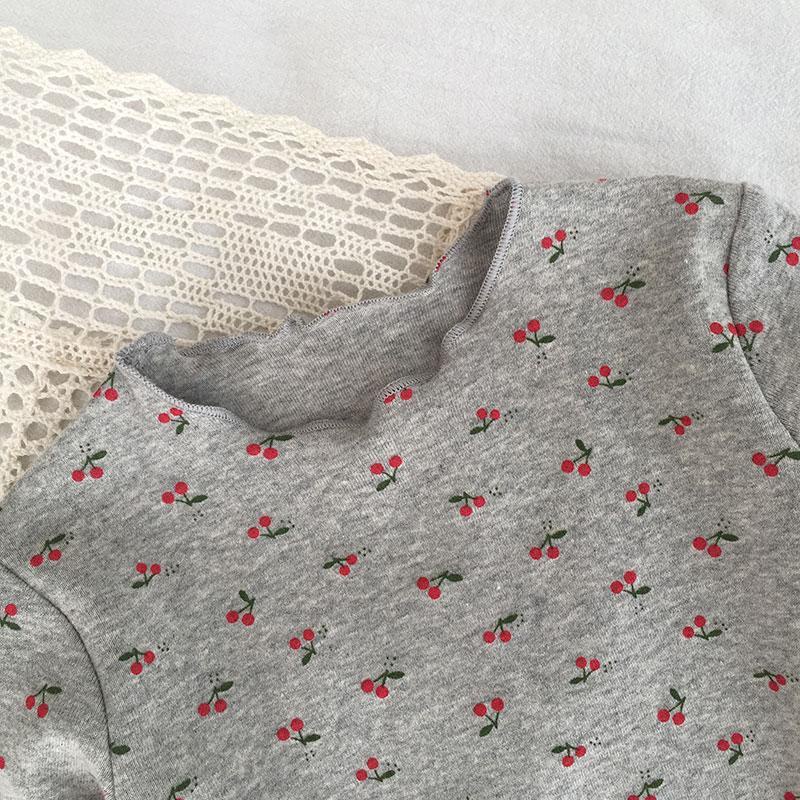 Áo Thun Tay Dài Chất Liệu Cotton In Họa Tiết Hoa Nhí Xinh Xắn Thời Trang Xuân Thu Phong Cách Hàn Quốc Cho Bé Gái