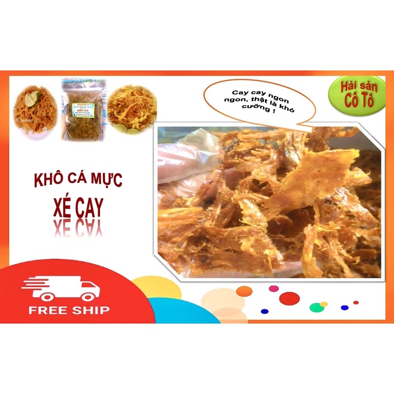 - Khô cá mực xé cay/ Mực rối/ Mực xé sợi ngon - Hải sản Cô Tô