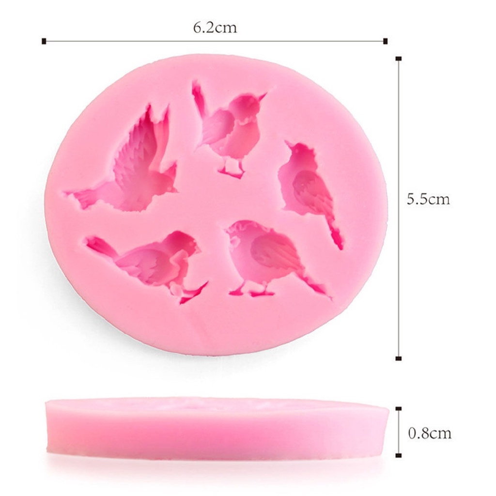 Khuôn Silicone Nhấn Bánh &amp; Socola Hình Chim