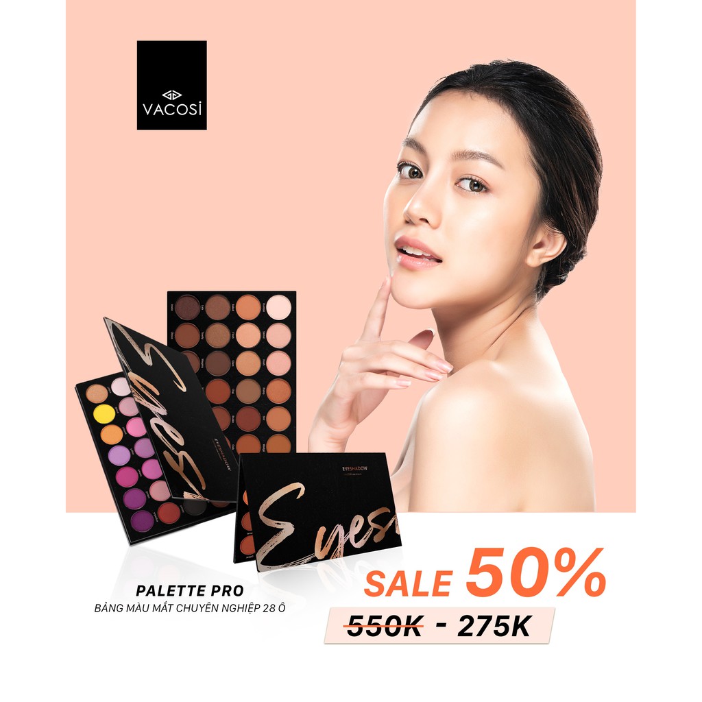 [Mua 2 Giảm 40%] BẢNG MÀU MẮT SHIMMER NATURAL 28 Ô -  VACOSI PRO EYESHADOW PALETTE  83ESN 28 Ô | BigBuy360 - bigbuy360.vn