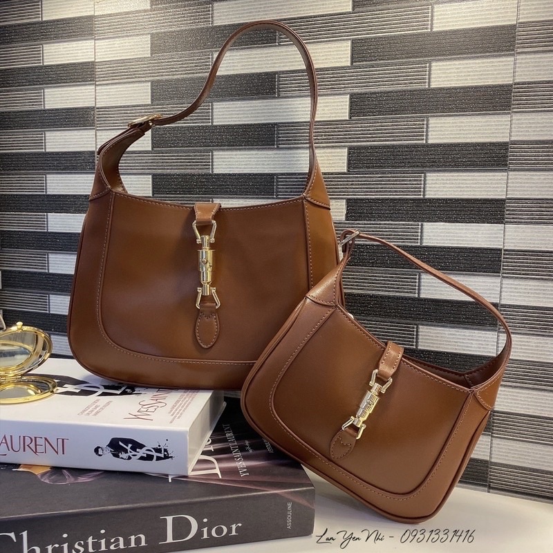 Pass túi xách pretty fit size 27 màu nâu