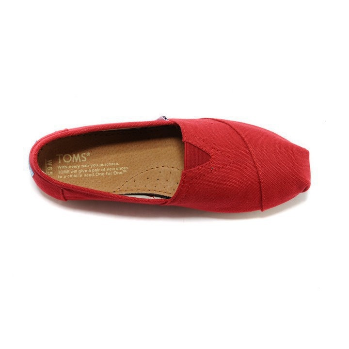 🎉PROMO🎉🍒💯 Toms Giày Lười Chính Hãng 100% Vải Bạt Kẻ Sọc Xanh Dương Cho Nam Và Nữ