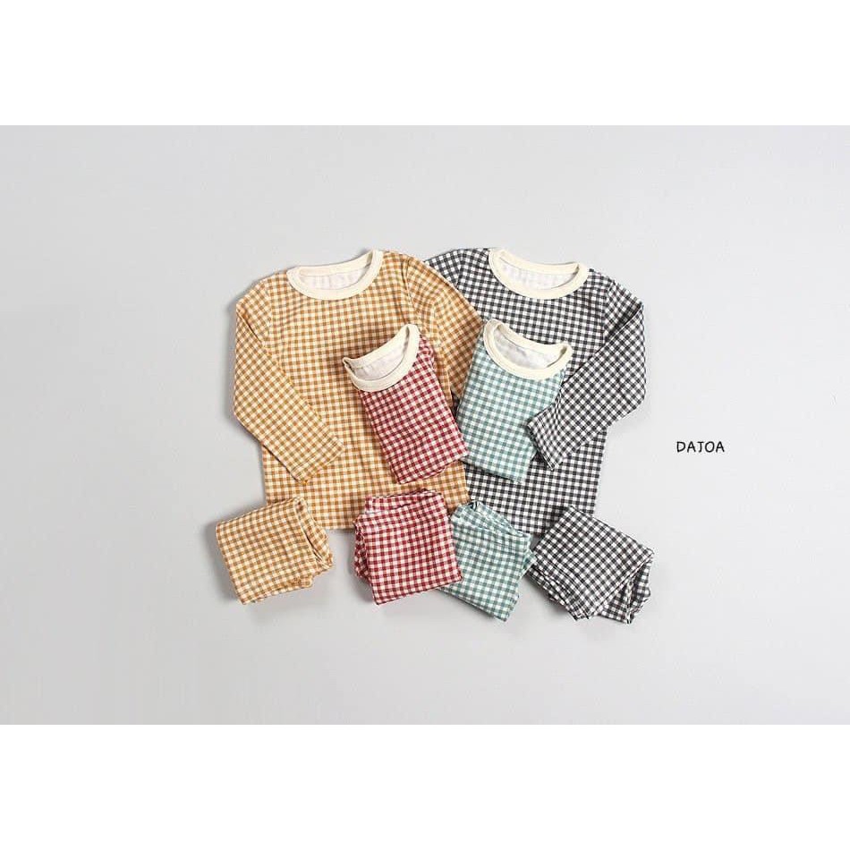 BỘ DÀI TAY TRẺ EM HÃNG DAJOA HÀN QUỐC MẪU SỌC CARO RẤT XINH