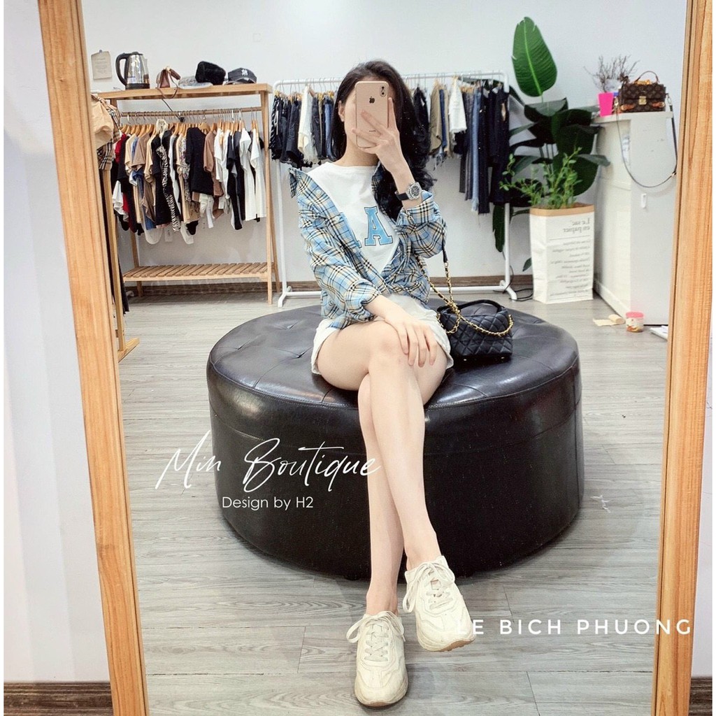 Set Áo Thun Form Rộng Kết Hợp Cùng Áo Sơmi Caro Chất Vải Cao Cấp Phong Cách Nặng Động Trẻ Trung Cho Chị Em Phụ Nữ | BigBuy360 - bigbuy360.vn