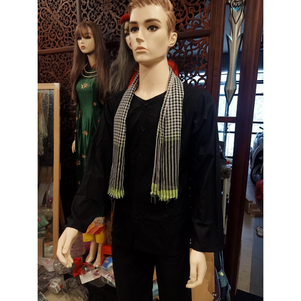 Đồ Bà Ba Nam Nữ Vải Kate Cao Cấp Tặng Kèm Khăn Rằn Nhiều Kích Cỡ Cho Khách Lựa Chọn