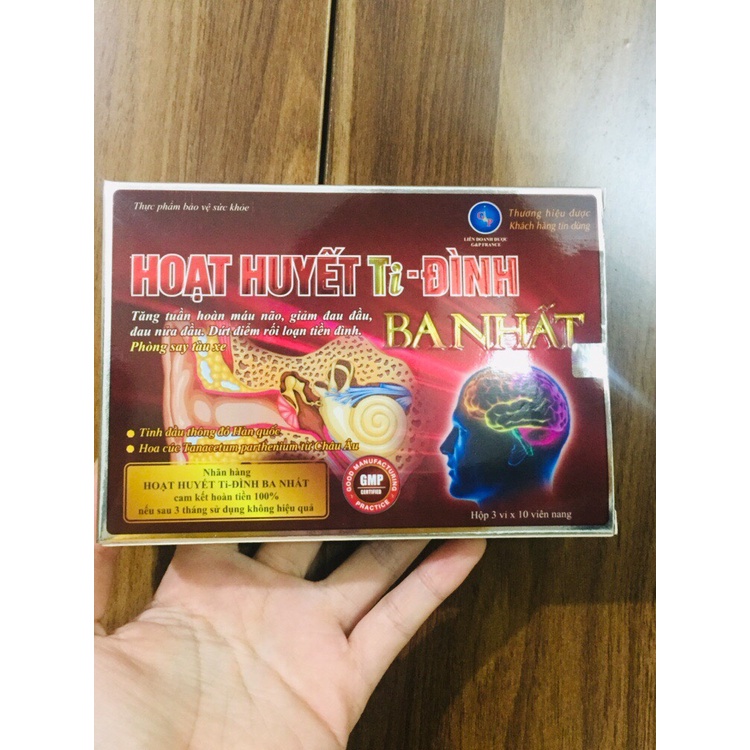 HOẠT HUYẾT Ti- ĐÌNH BA NHẤT -Dứt điểm rối loạn tiền đình -Hỗ Trợ Tăng Lưu Thông Máu, tăng tuần hoàn máu não,giảm đau đầu