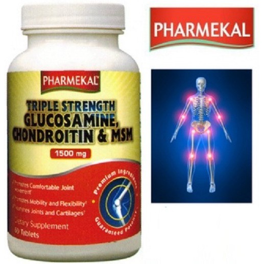 Viên uống hỗ trợ hỗ trợ và phòng ngừa thoái hóa khớp PHARMEKAL Triple Strength Glucosamine 1500mg 60 viên