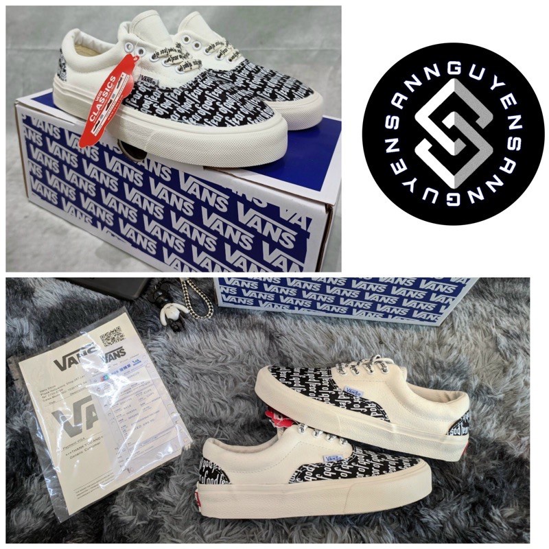 GIÀY 𝐕𝐀𝐍𝐒  FOG FEAR OF GOD LÓT GÓT DA - GIÀY VANS DÂY CHỮ