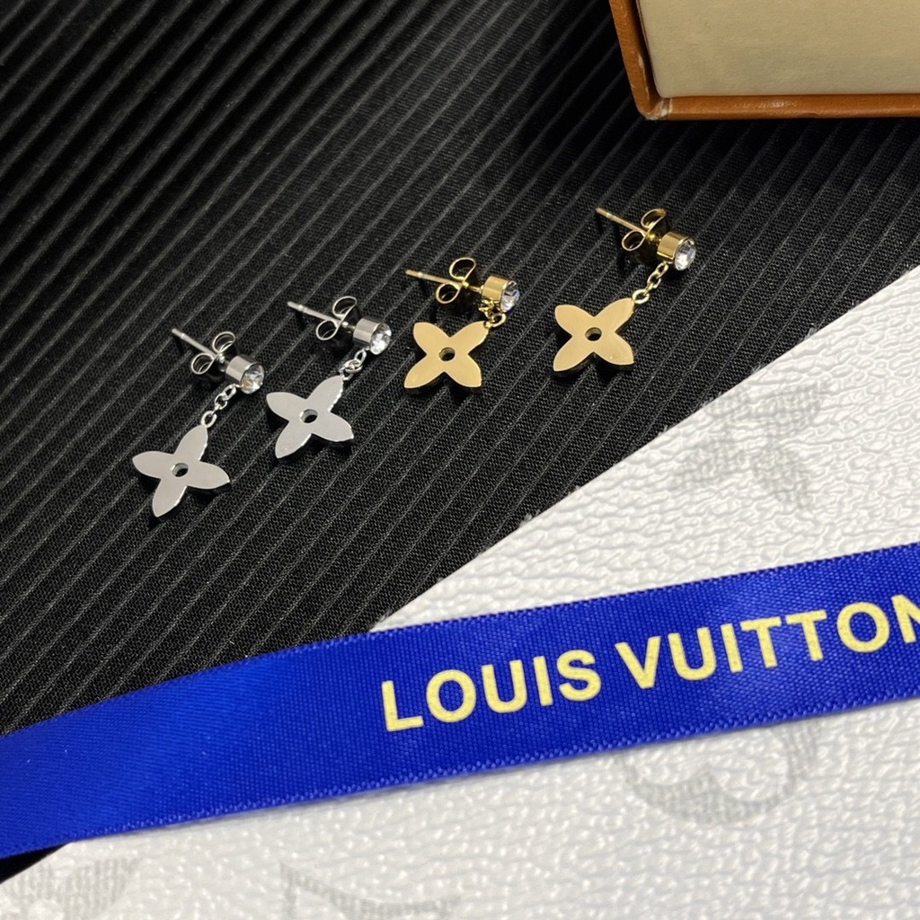 LOUIS VUITTON Bông Tai LV Bằng Thép Titan Thời Trang Cho Nữ