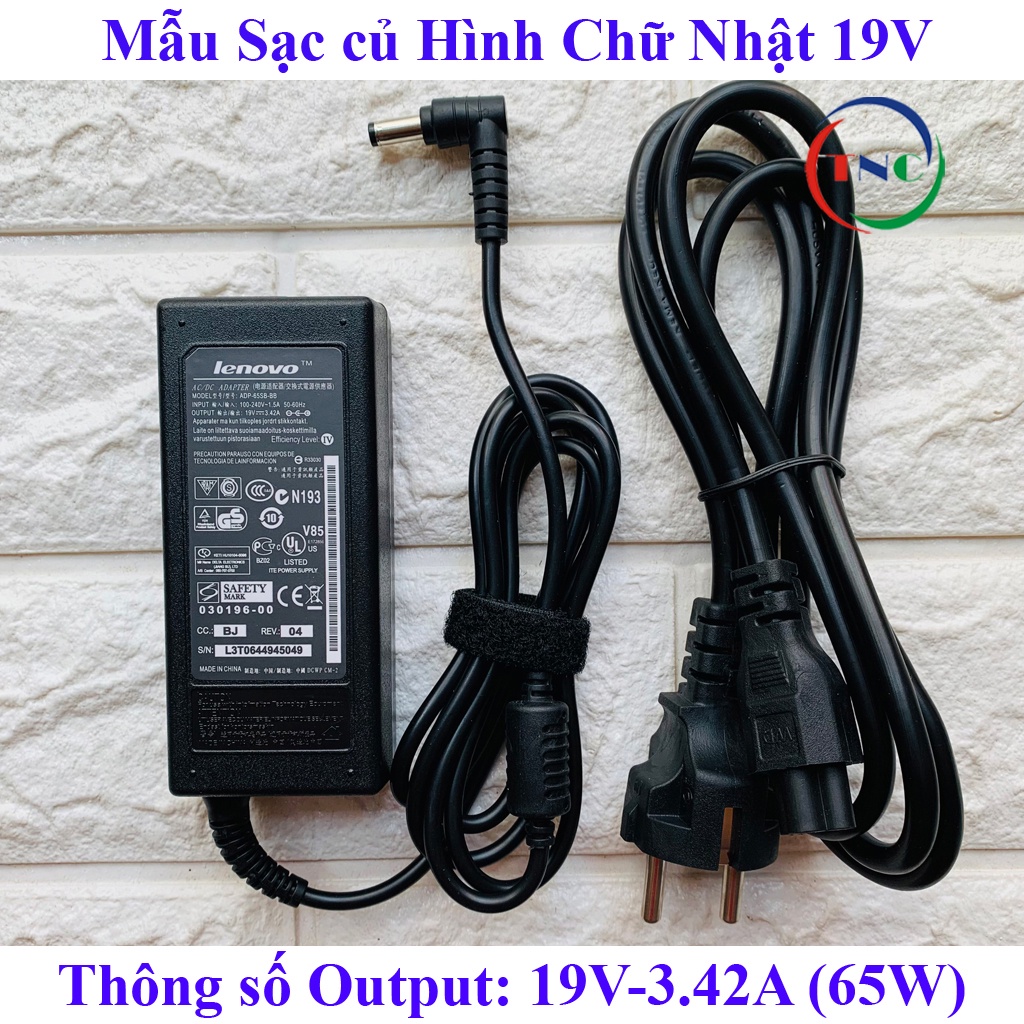 [Sạc ZIN] Sạc Laptop LENOVO 20V - 3.25A / 19V - 3.42A - 65W chân To đường kính đầu sạc 5.5mm ký hiệu đầu sạc Φ5.5*2.5mm