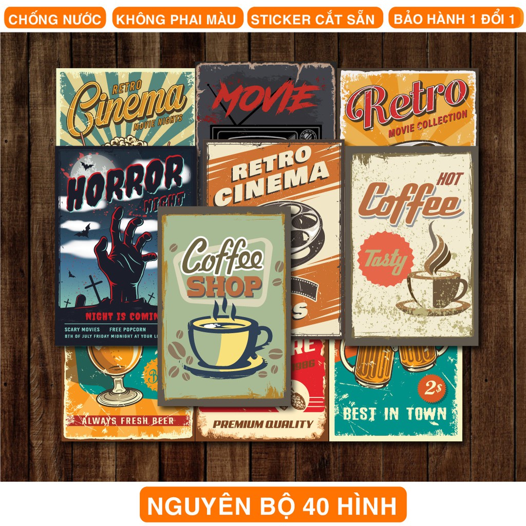 Vintage dán điện thoại, laptop, mũ bảo hiểm, guitar, vali MSP: V03