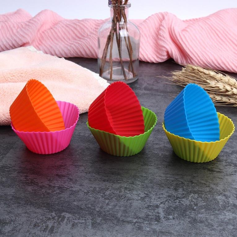 Khuôn Cupcake Silicon chịu nhiệt tròn 7cm, Khuôn Làm Bánh Bông Lan Cupcake, Muffin, Thạch, Rau Câu