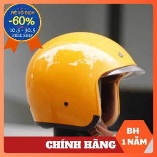 Mũ 3/4 Đầu Kính âm Royal M139 Vàng bóng  - Bảo hành 12 tháng.