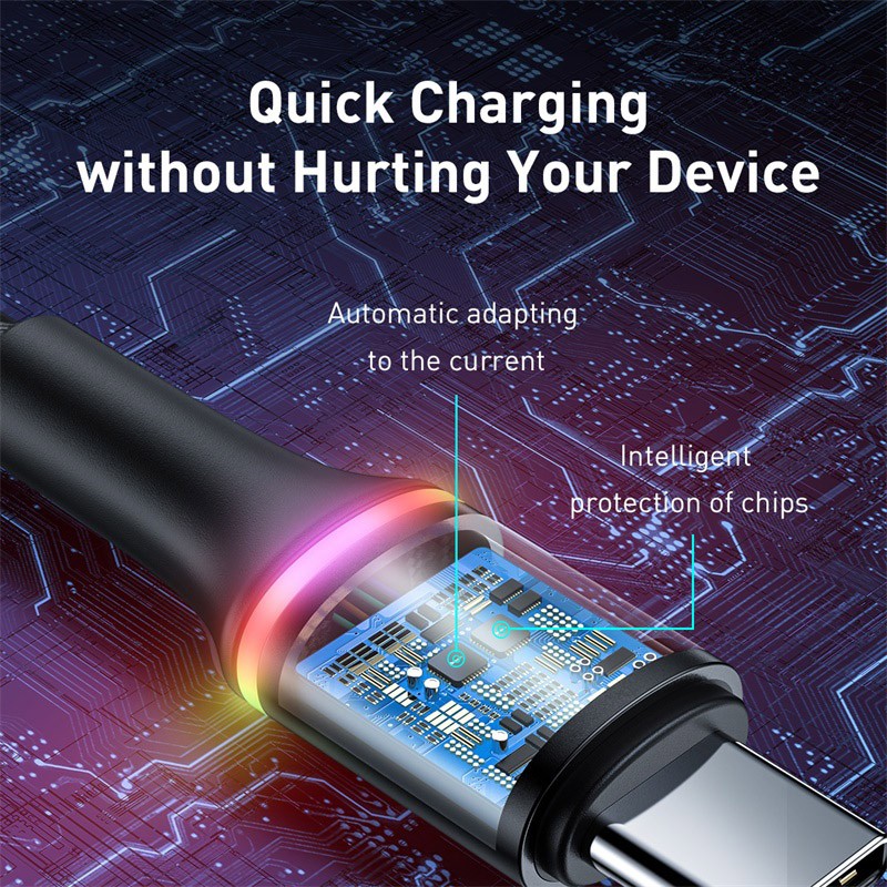 XIAOMI Dây Cáp Sạc Nhanh Baseus (0.25m / 0.5m / 1m / 2m) 5A USB Type C Cho Huawei 40W