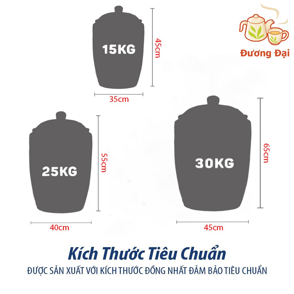 Hũ sành đựng gạo, đựng nước, Chum vò ngâm rươ.u tráng men chữ tài lộc hình con hạc Gốm Sứ Bát Tràng Đương Đại