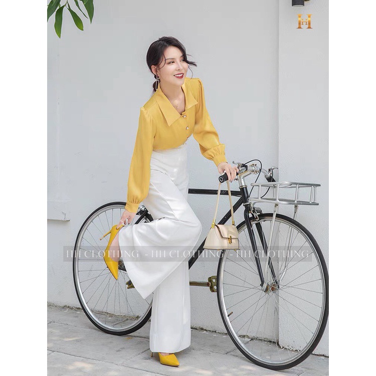 Set áo sơ mi cúc kiểu + quần suông ly trước HH Clothing