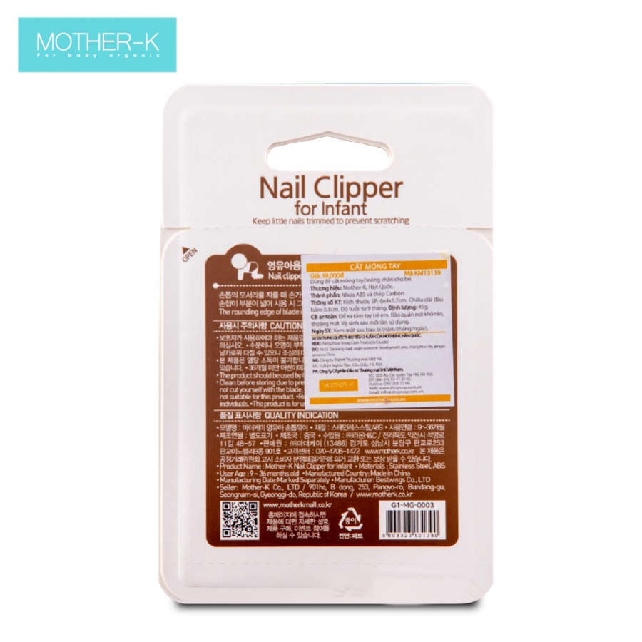 Cắt Móng Mother-K Hàn Quốc an toàn cho bé