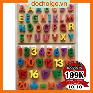 Đồ chơi phát triển trí tuệ cho bé, bảng chữ cái tiếng việt và bảng 20 số kèm phép tính dochoigo.vn