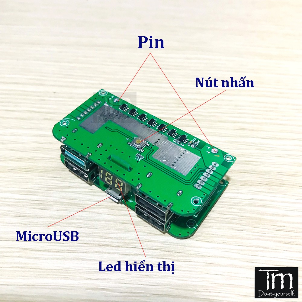 Mạch Sạc Dự Phòng Sạc Nhanh QC3.0 4*USB Mạch 2 Lớp