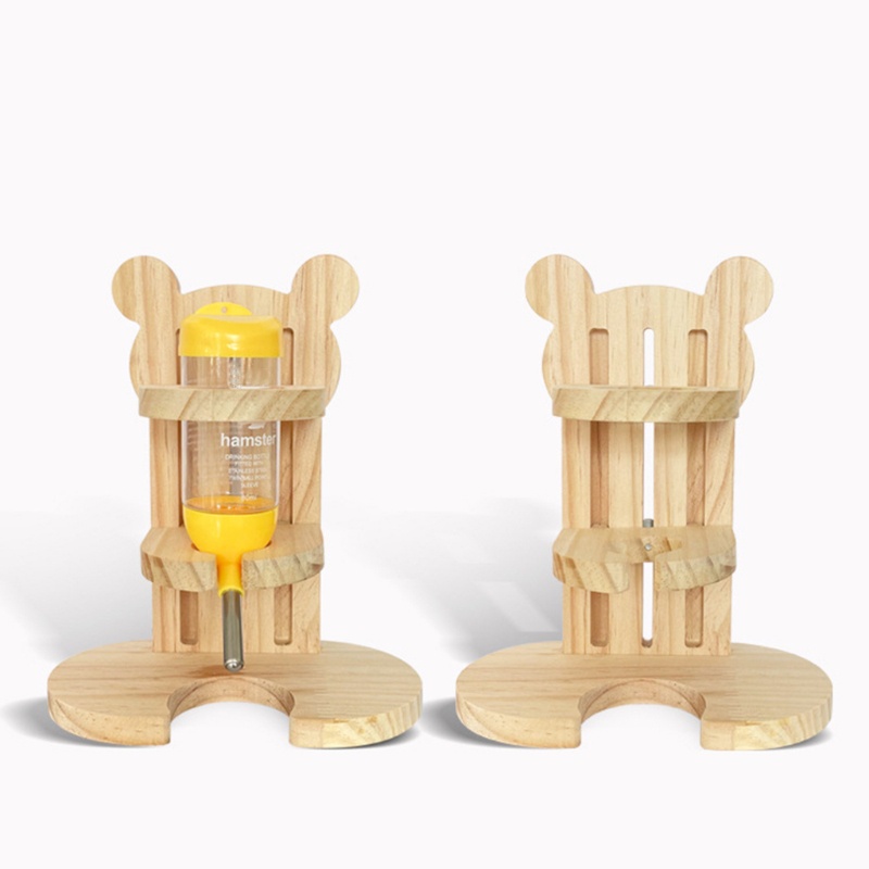 Giá đỡ bình nước bằng gỗ có thể điều chỉnh dành cho chuột hamster