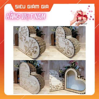 HỘP ĐỰNG QUÀ TẶNG BẰNG GỖ HÌNH TRÁI TIM