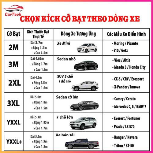 Bạt phủ ô tô chống nóng 3 lớp cao cấp -Tráng nhôm cách nhiệt-Dùng cho các loại xe hơi và  ô tô