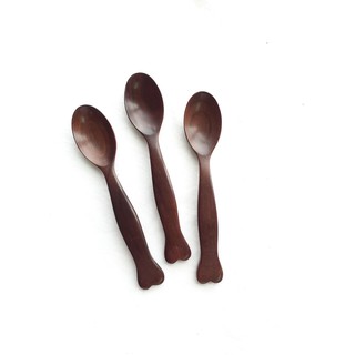 Thìa gỗ trăc uống trà, cafe đuôi trái tim 14 x 2.5 cm