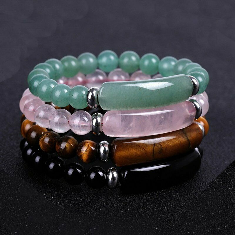 Vòng đeo tay BELLA-BEE chuỗi hạt 7 đá luân xa/ hạt đá khác nhân tạo thời trang