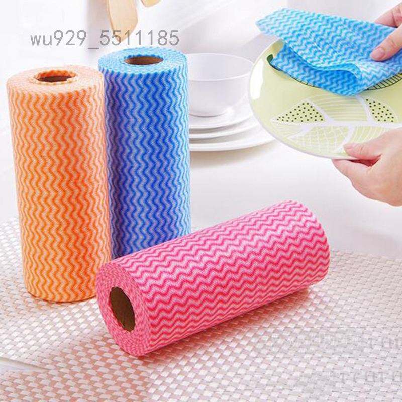 Set cuộn 50 tấm bằng vải không dệt sử dụng 1 lần cho lau dọn nhà bếp