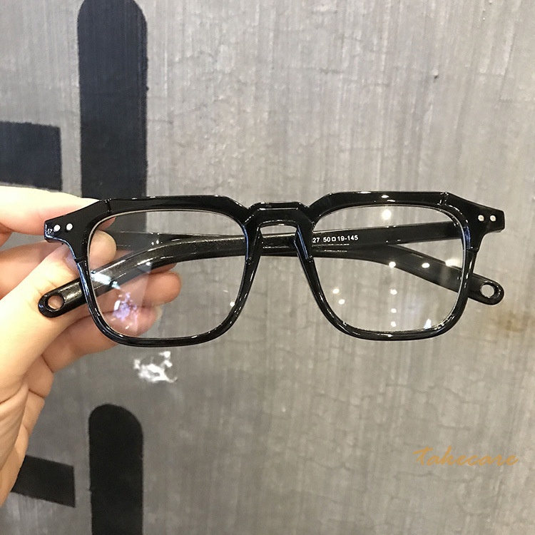 Mắt kính gọng dày hình chữ nhật phong cách cổ điển thời trang unisex