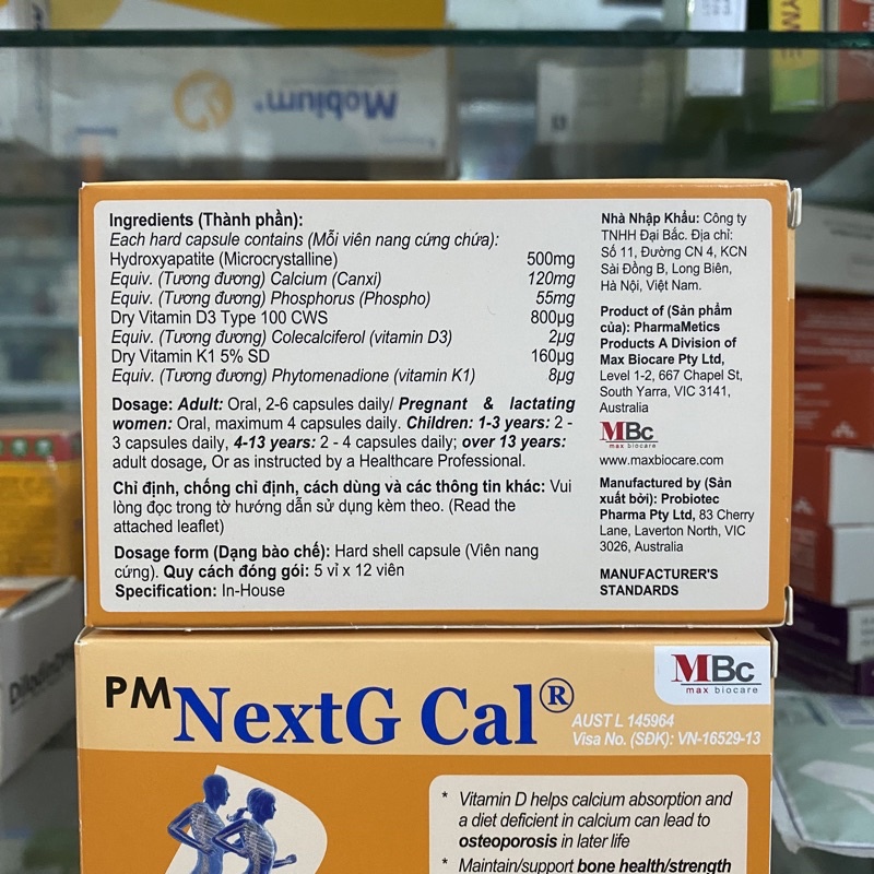Canxi hữu cơ Nextg Cal hộp 60 viên ⚡Nhập khẩu Úc⚡