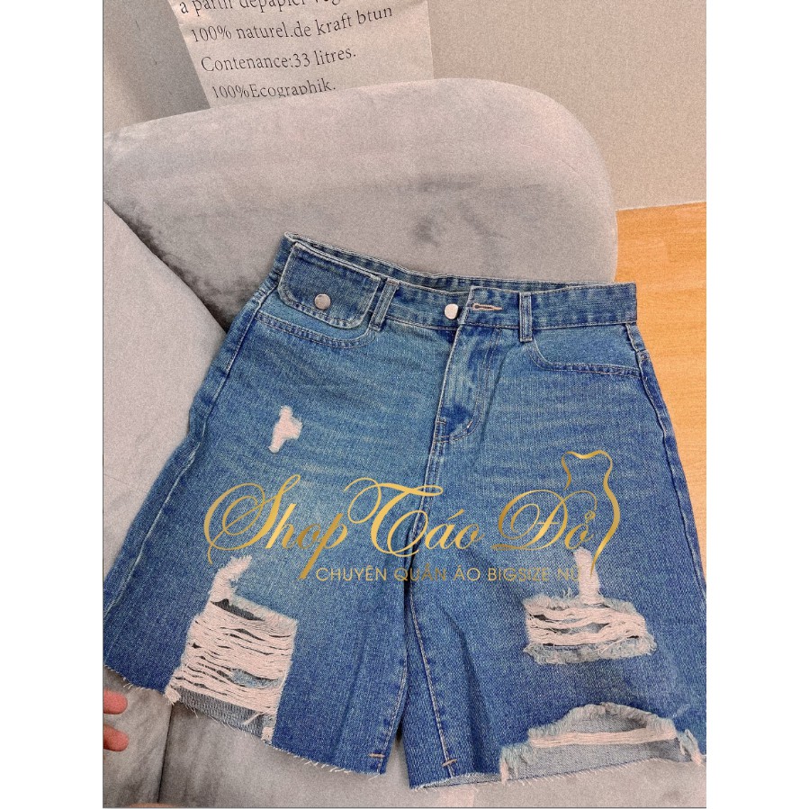 (TÁO ĐỎ BIGSIZE 55-90KG) QUẦN JEAN NGỐ, QUẦN BÒ RÁCH XANH KIỂU SIÊU NGẦU ( ảnh + video thật shop chụp 100%)🥰🥰🥰