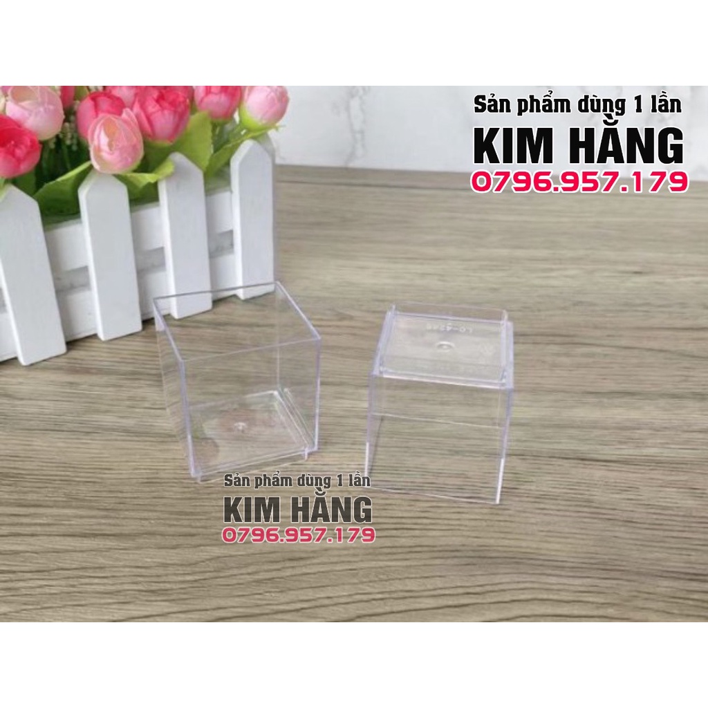 Lốc 100 ly mousse vuông LC-4248  , ly đựng bánh tiramisu , panna cotti,.....