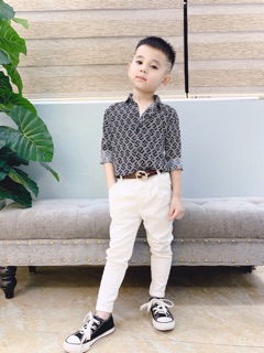 sơ mi dior cao cấp cho bé