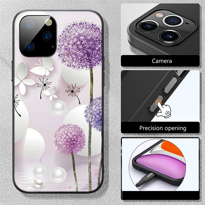 Ốp Điện Thoại Hình Hoa Tím Cho iPhone 5 5S 6 6S 7 8 11 Pro Max Plus SE XR HH67