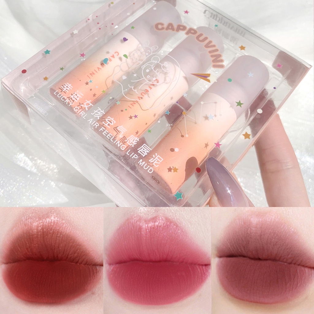 [Hàng mới về] Set 3 Son Môi Cappuvini Dưỡng Ẩm Lâu Trôi Chống Thấm Nước Mềm Mịn | BigBuy360 - bigbuy360.vn