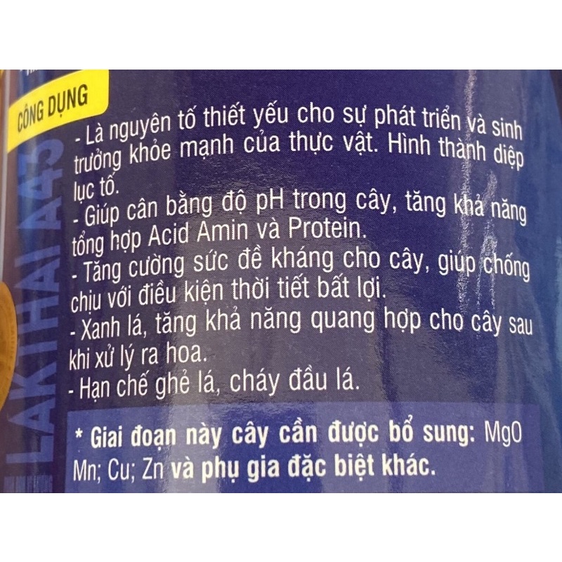 Phân bón vi lượng MAGIE KẼM  giúp lá to, xanh dày, bóng mượt, tăng khả năng quang hợp cho bộ lá.