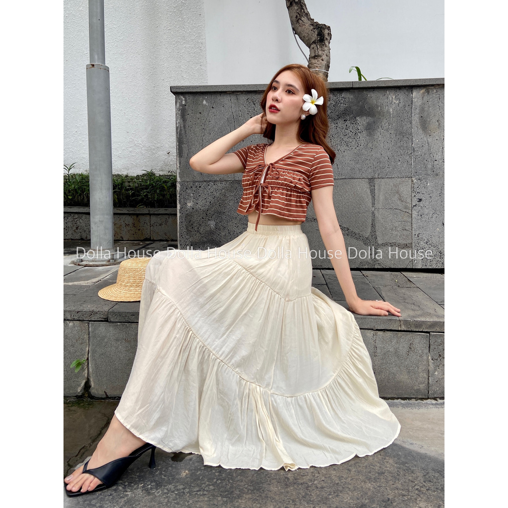 Chân váy Ba tầng nút Lưng Chun Thoải Mái mẫu 1004 | BigBuy360 - bigbuy360.vn