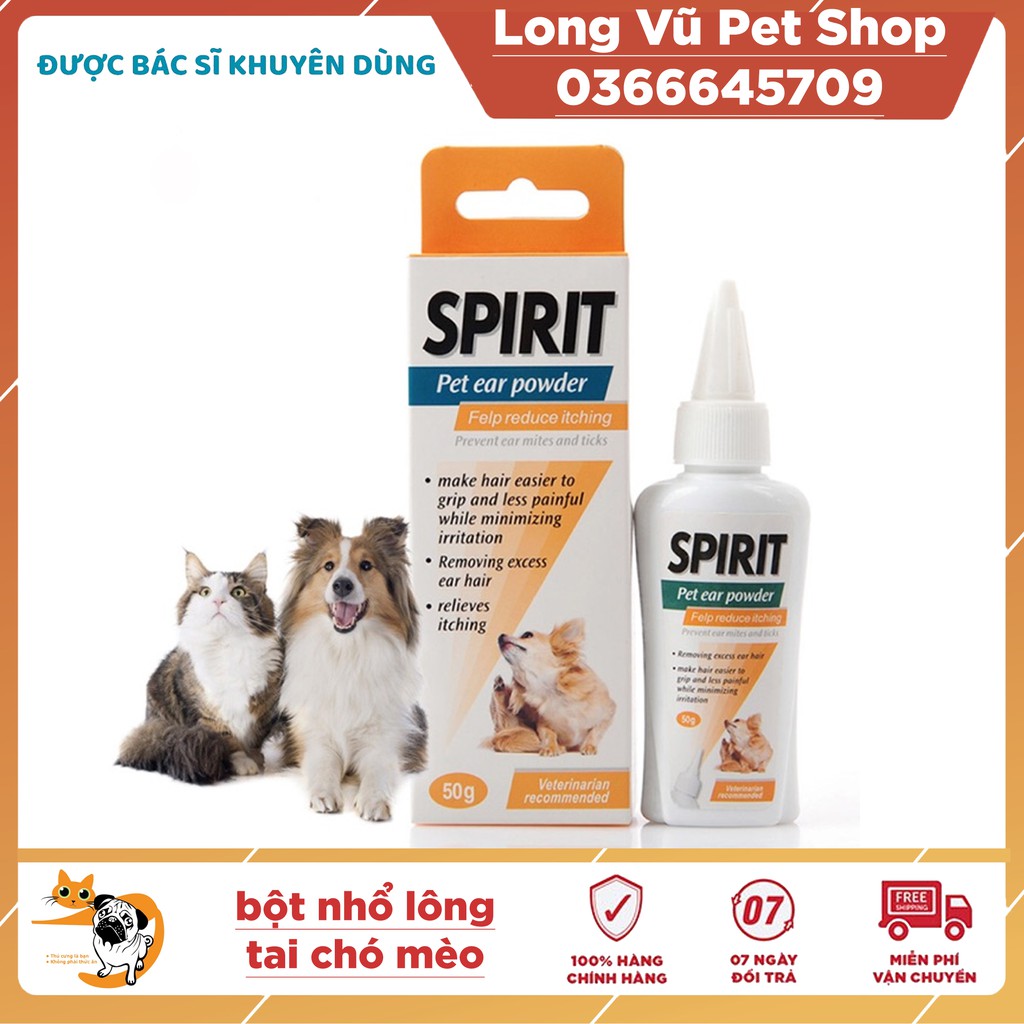 Bột nhổ lông tai cho chó mèo Spirit 50g
