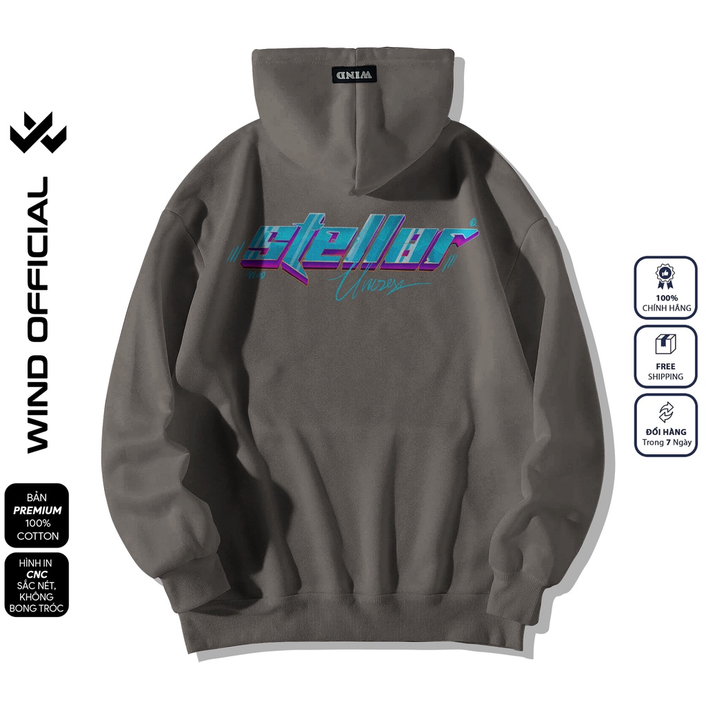 Áo hoodie unisex form rộng WIND STELLAR bản Premium nỉ ngoại nam nữ oversize ulzzang