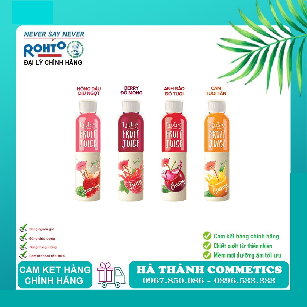 Son Dưỡng Có Màu Lipice Sheer Color Fruit Juice 4g Hàng Chính Hãng Mềm Môi Dưỡng Ẩm Lâu Phai Đủ Màu - HT104