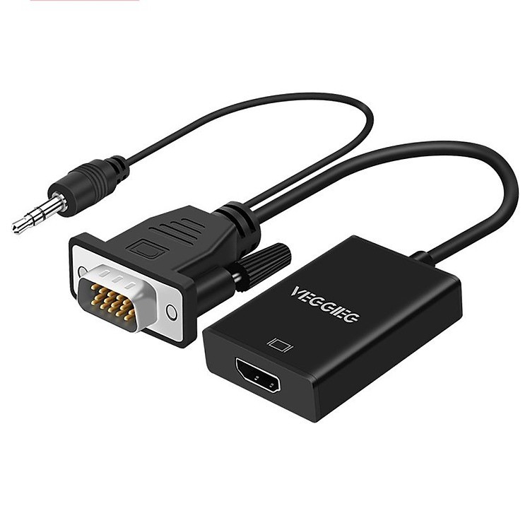 Cáp Chuyển VGA Sang HDMI VEGGIEG Có Audio - VGA To HDMI