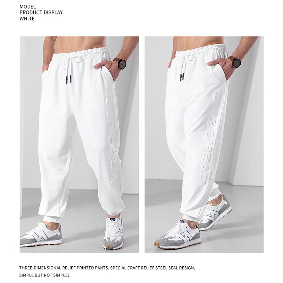 Quần Thể Thao Ống Rộng Ba Chiều In Chữ Thời Trang Thoải Mái Cho Nam Cỡ M-3XL