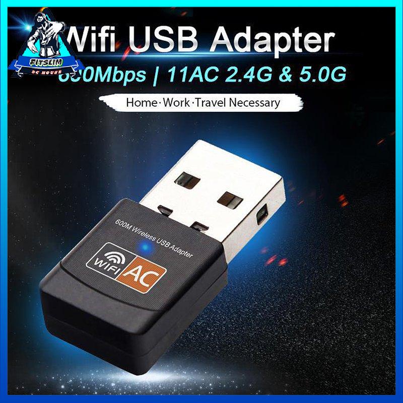 [Fitslim] USB Wifi Adapter 600Mbps Wifi Adapter Antenna USB Ethernet PC Wi-Fi Adapter