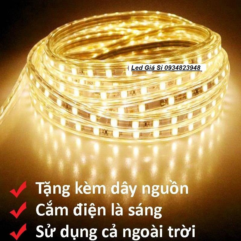 Đèn LED dây 4040 10m ống nhựa 220v tặng kèm 1 dây nguồn tốt
